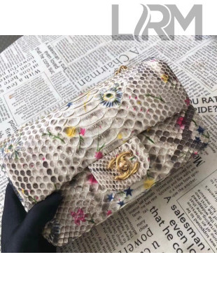 Chanel Python Leather and Deerskin Small Flap Bag 1116 Multicolor 6