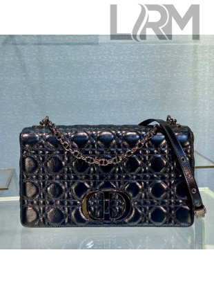 Dior Large Caro Chain Bag in Black Supple Wax Leather 2021