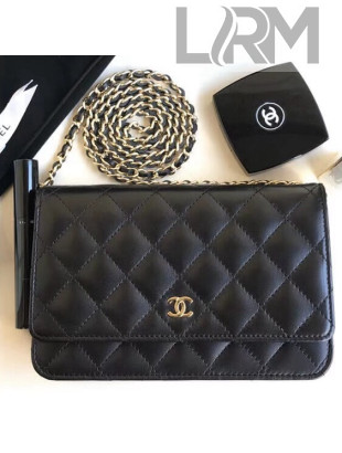 Chanel Quilting Lambskin Wallet on Chain WOC Bag Black(Gold-tone Metal)