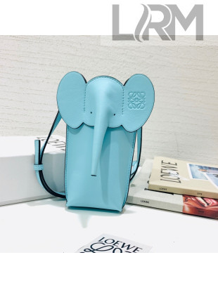 Loewe Elephant Pocket in Classic Calfskin Aqua Green 2021