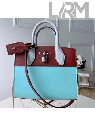 Louis Vuitton City Steamer PM Bag In Smooth Calfskin M42188 Blue/Burgundy