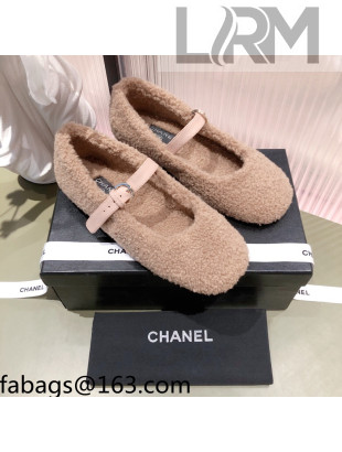 Chanel Shearling Mary Janes Flats Brown 2021 112221