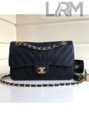Chanel Soft Leather Chevron Flap Bag Black 2019