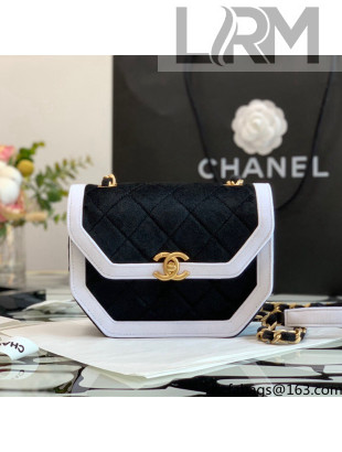 Chanel Velvet Mini Flap Bag AS2597 Black/White 2021