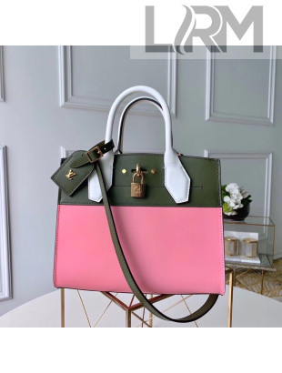 Louis Vuitton City Steamer PM Bag In Smooth Calfskin M42188 Pink/Green