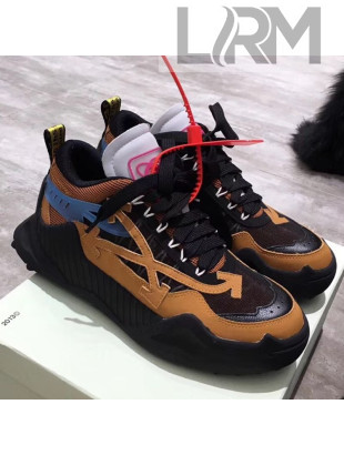 Off-White C/O ODSY-1000  Mesh and Calfskin Sneakers Camel 2019 (For Women and Men)