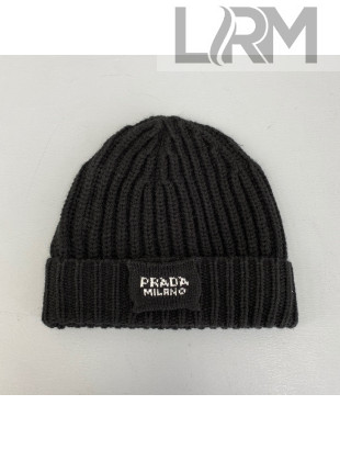 Prada Wool Knit Hat Black 2021