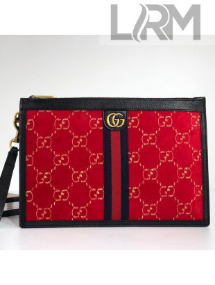 Gucci GG Velvet Pouch ‎575371 Red 2019