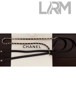 Chanel Chain and Leather Belt Black/Gold 2019