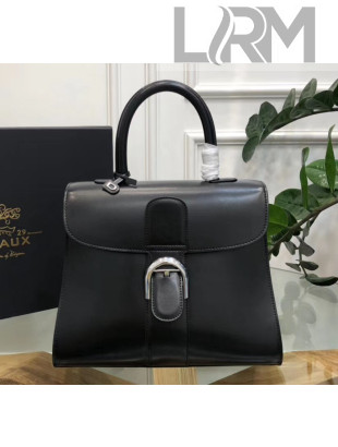 Delvaux Brillant MM Top Handle Bag in Smooth Calfskin Black 2020