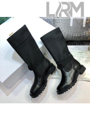 Dior D-MAJOR Boot in Black Technical Fabric and Calfskin 2020