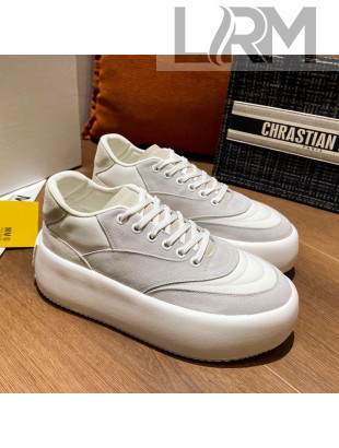 MM6 Silk Suede Platform Sneakers Grey 2021