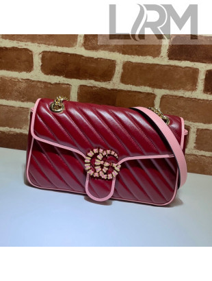 Gucci GG Marmont Small Shoulder Bag 443497 Ruby Red/Pink 2021