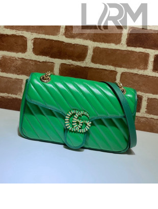 Gucci GG Marmont Small Shoulder Bag 443497 Bright Green 2021