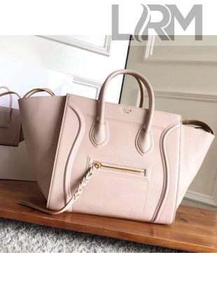 Celine Luggage Phantom Bag In Supple Grained Clafskin Pale Pink/Yellow