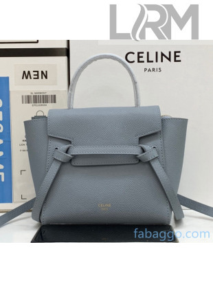 Celine Grained Calfskin Pico Belt Bag Pale Blue 2020