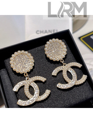 Chanel Pearl Crystal Earrings 2021 110855