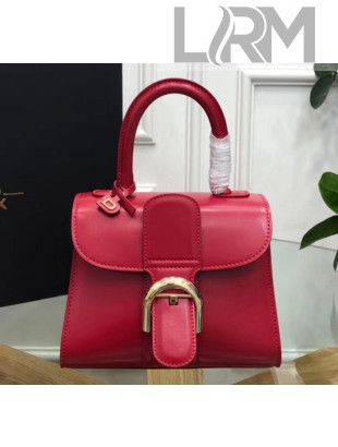 Delvaux Brillant Mini Top Handle Bag in Box Calf Leather Red 2020