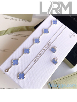 Van Cleef & Arpels Clovers Earrings/Bracelet/Necklace VA21010501 Light Blue 2021