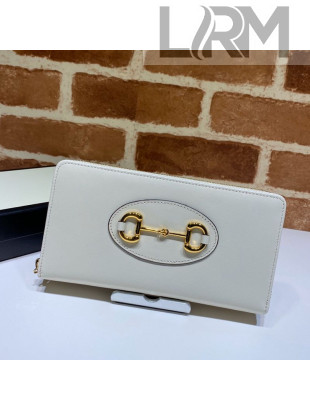 Gucci Horsebit 1955 Leather Zip Around Wallet ‎621889 White 2021