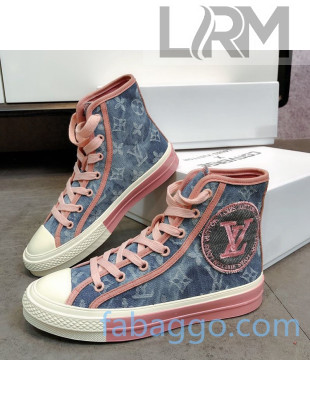 Louis Vuitton x Converse Denim High-Top Sneakers Pink 2020