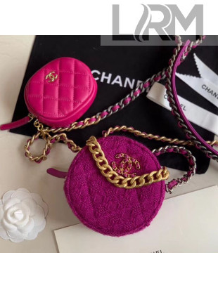 Chanel 19 Tweed Clutch with Chain & Coin Purse AP0986 Purple 2019
