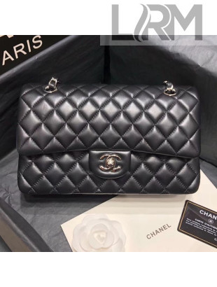 Chanel Quilted Lambskin Medium Classic Flap Bag Black/Silver 2019 （Top Quality）