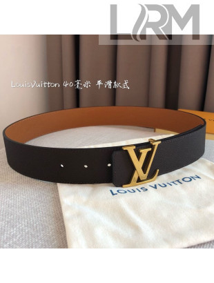 Louis Vuitton Reversible Calfskin Belt 40mm with Smooth LV Buckle Black/Brown 2020