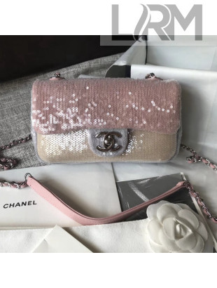 Chanel Sequin Extra Mini Flap Bag Pink/Beige 2018