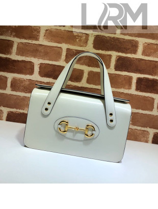 Gucci Horsebit 1955 Leather Small Top Handle Bag 627323 White 2020