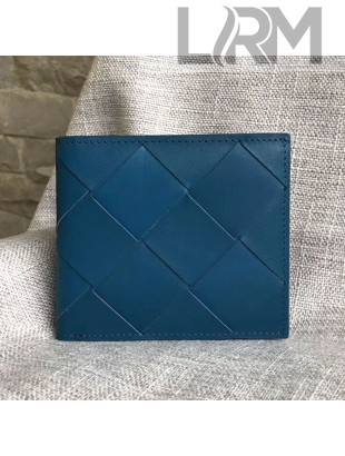 Bottega Veneta Maxi-Woven Fold Wallet Blue 2019