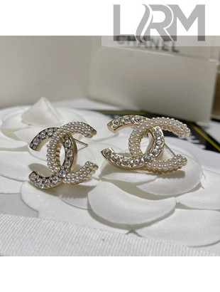 Chanel Pearl Crystal Earrings 2021 110863