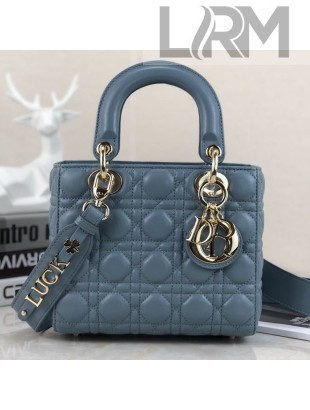 Dior Lady Dior MY ABCDior Small Bag in Storm Blue Cannage Leather 2021