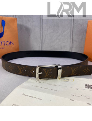Louis Vuitton Belt 34mm with Framed Buckle Monogram Canvas/Silver 2020