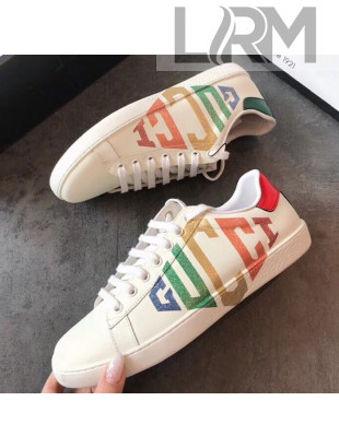 Gucci Ace Sneaker with Side Logo Tag White 2019(For Women and Men)