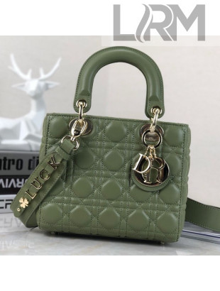 Dior Lady Dior MY ABCDior Small Bag in Green Cannage Leather 2021