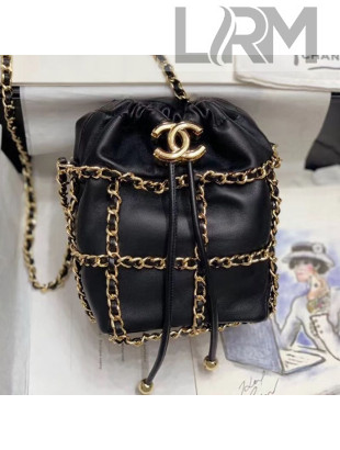 Chanel Chain Small Drawstring Bucket Bag AS2313 Black 2020