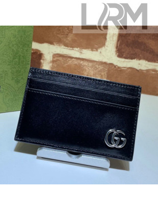 Gucci GG Marmont Card Case Wallet 657588 Black/Silver 2021