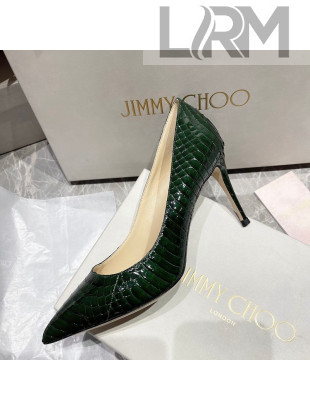 Jimmy Choo Snakeskin Pumps Green 6.5/8.5cm 2021