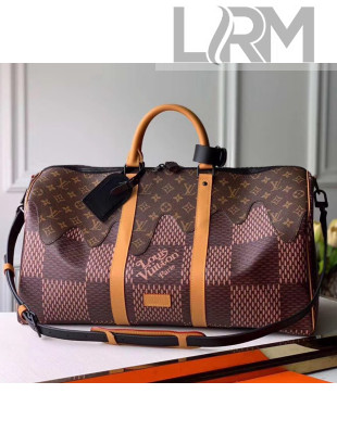 Louis Vuitton x Nigo Damier Monogram Canvas Keepall 50 Bag M49982 2020