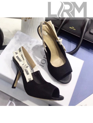 Dior J'Adior Technical Fabric Heeled Sandal 9.5cm Heel Black 2020