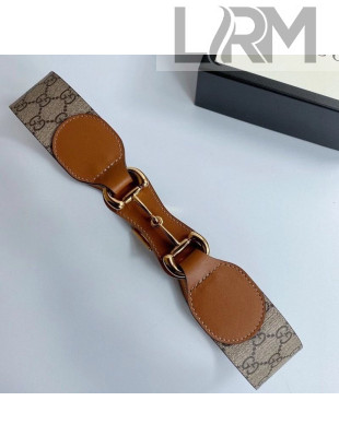 Gucci GG Canvas and Leather Belt 40mm with Chain Brown 2020