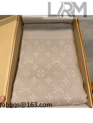 Louis Vuitton Monogram Silk and Wool Sqaure Scarf 140x140cm Grey 2021 21100702
