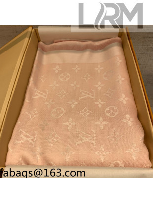 Louis Vuitton Monogram Silk and Wool Sqaure Scarf 140x140cm Light Pink 2021 21100703