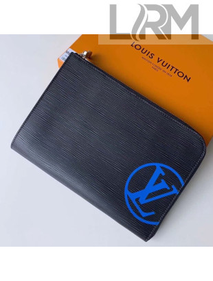 Louis Vuitton Epi Leather Pochette Jour PM Pouch With Oversized LV M62646 Blue 