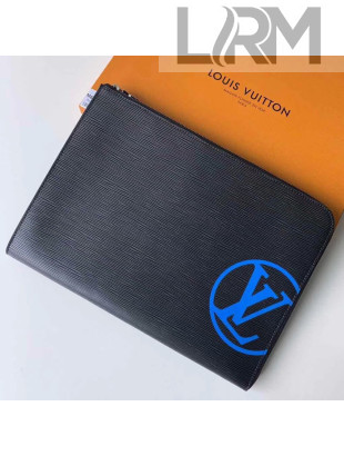 Louis Vuitton Epi Leather Pochette Jour GM Pouch With Oversized LV M68199 Blue 