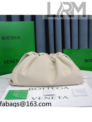 Bottega Veneta Large Pouch Soft Voluminous Clutch Bag Plaster White 2021 576227L