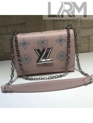 Louis Vuitton Studded Monogram Flowers Twist MM Bag Pink Cruise 2019