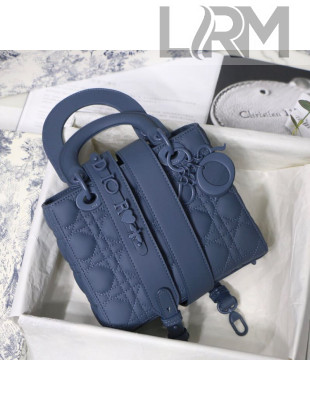 Dior Lady Dior My ABCDior Small Bag in Dark Blue Ultramatte Cannage Calfskin 20202