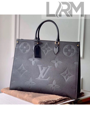 Louis Vuitton Onthego Giant Monogram Leather Large Tote M44925 Black 2019